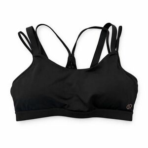 CALIA Strive Strappy Back Sports Bra Black Size L Longline Athleisure Yoga